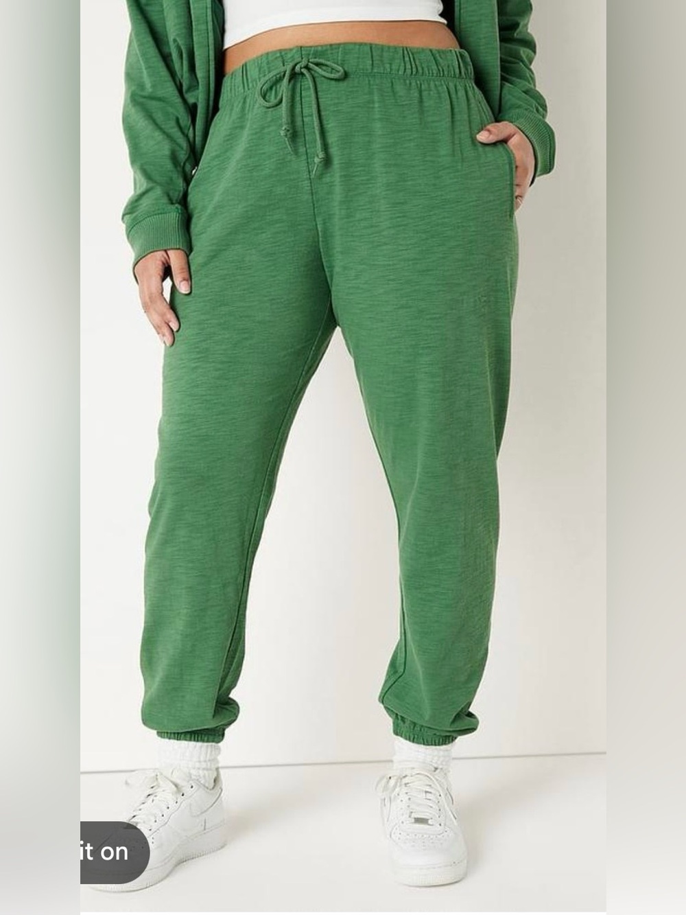 PINK Victoria's Secret Olive Green Drawstring Joggers